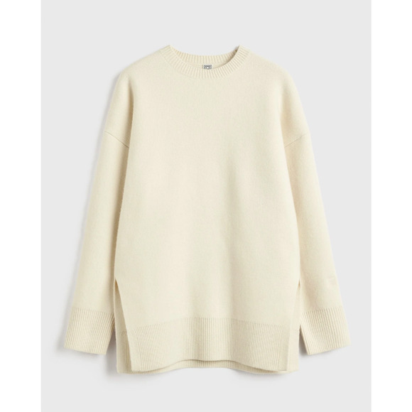 TOTEME Double Knit Pullover Sweater Wool Cashmere Snow Small Ivory xS - Picture 11 of 12